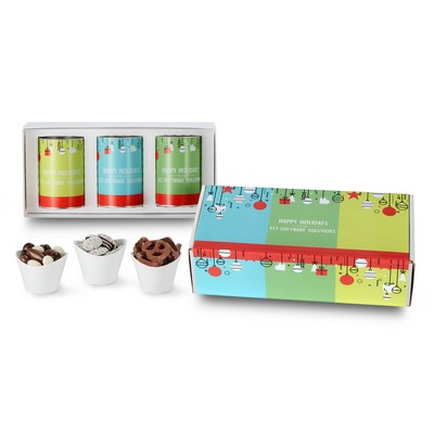 3 Way 4" Snack Tube Mailer Box - Milk Chocolate Pretzels, Dark Chocolate Nonpariels & More